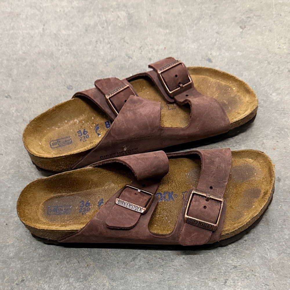 Birkenstock Dark Brown Leather Sandals - Picture 2 of 5